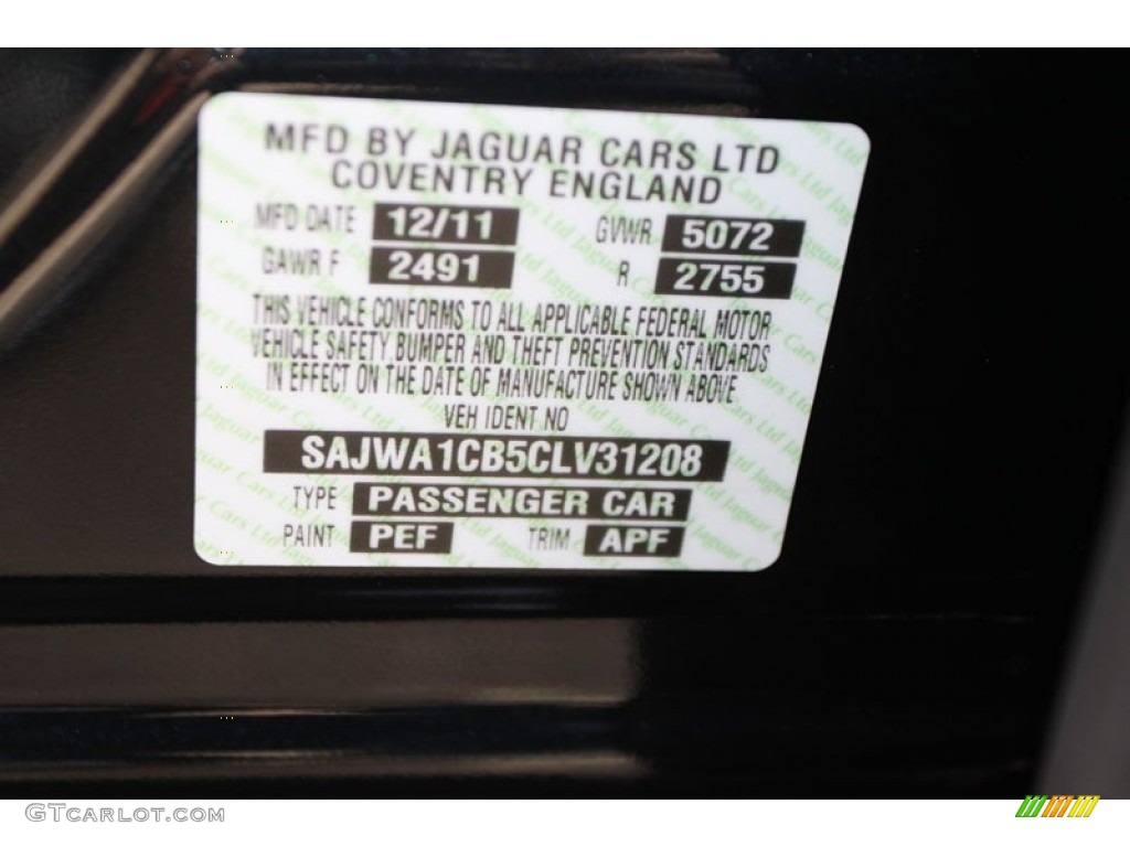 2012 XJ XJ - Midnight Black / London Tan/Jet photo #26
