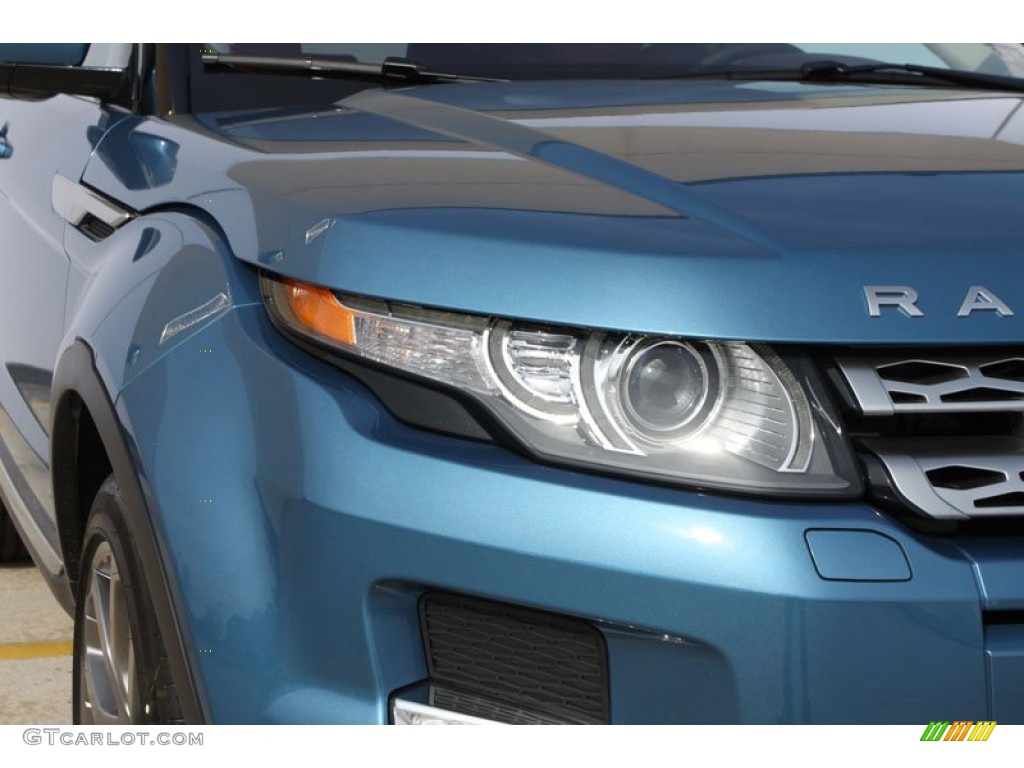 2012 Range Rover Evoque Prestige - Mauritius Blue Metallic / Almond/Espresso photo #10