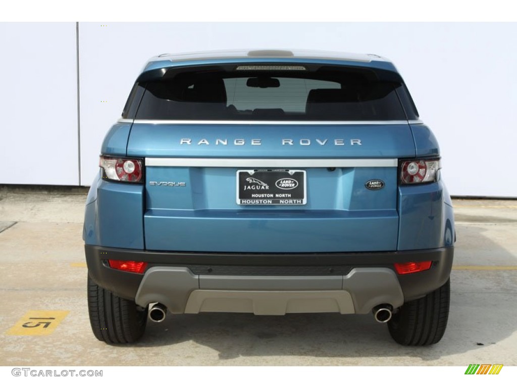 2012 Range Rover Evoque Prestige - Mauritius Blue Metallic / Almond/Espresso photo #11