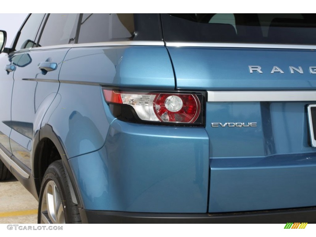 2012 Range Rover Evoque Prestige - Mauritius Blue Metallic / Almond/Espresso photo #12