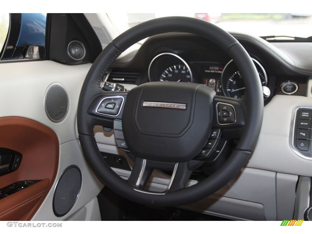 2012 Land Rover Range Rover Evoque Prestige Almond/Espresso Steering Wheel Photo #61278986