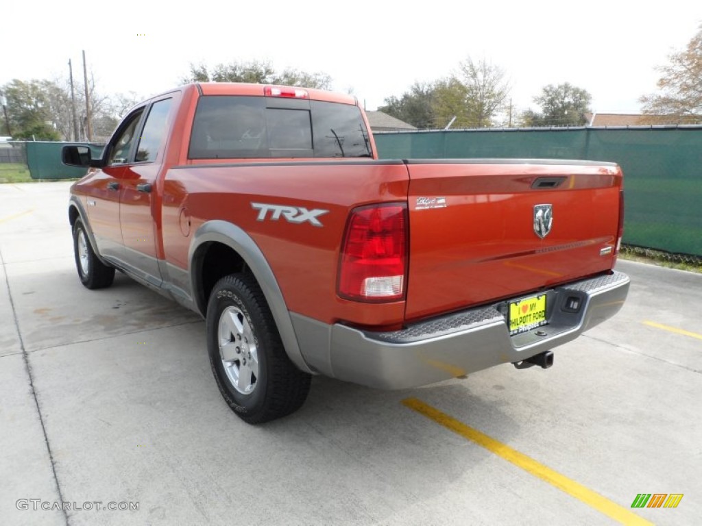 2009 Ram 1500 TRX Quad Cab - Sunburst Orange Pearl / Light Pebble Beige/Bark Brown photo #5