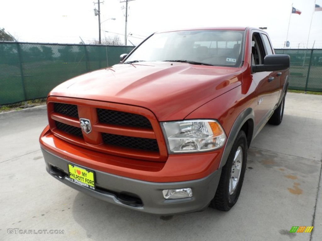 2009 Ram 1500 TRX Quad Cab - Sunburst Orange Pearl / Light Pebble Beige/Bark Brown photo #7