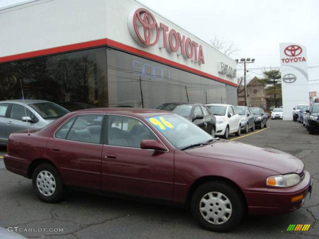 1996 Camry LE Sedan - Ruby Red Pearl / Gray photo #1