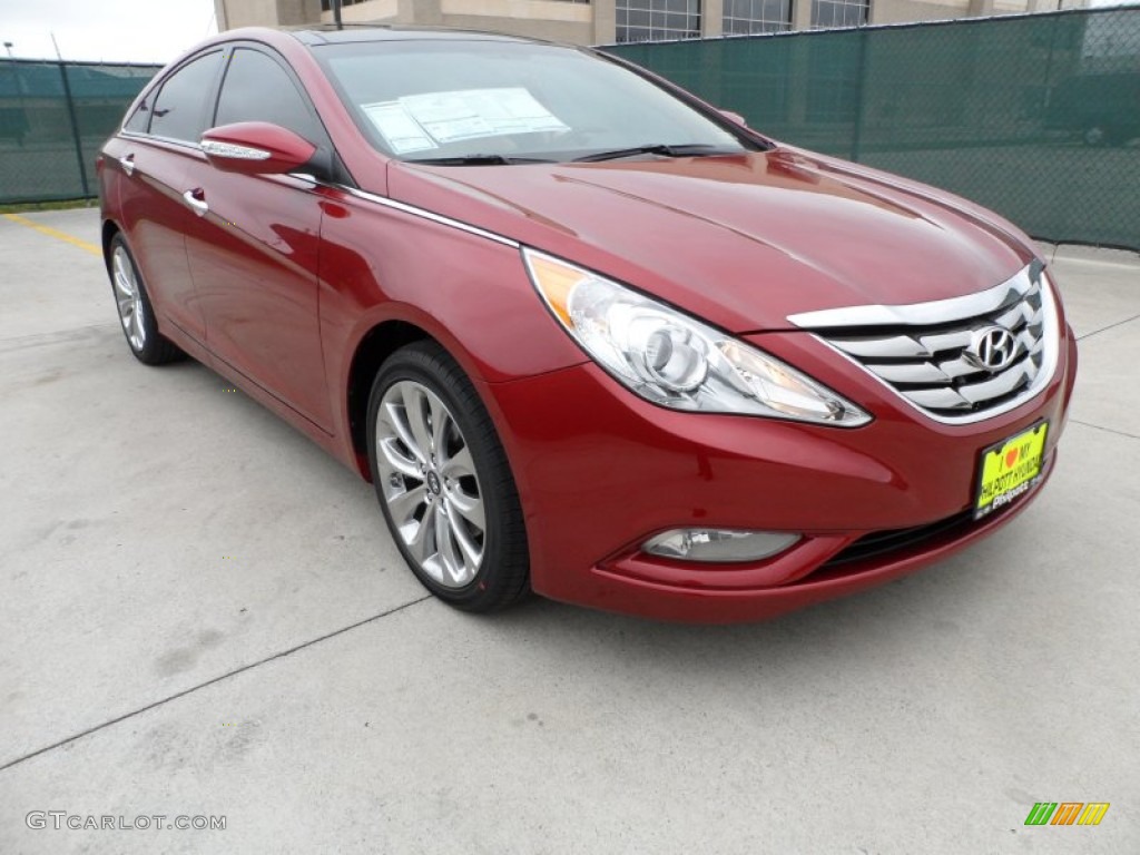 2012 Sonata Limited 2.0T - Sparkling Ruby Red / Camel photo #1