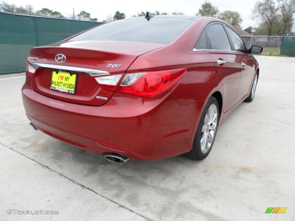 2012 Sonata Limited 2.0T - Sparkling Ruby Red / Camel photo #3