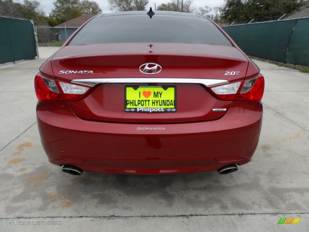 2012 Sonata Limited 2.0T - Sparkling Ruby Red / Camel photo #4
