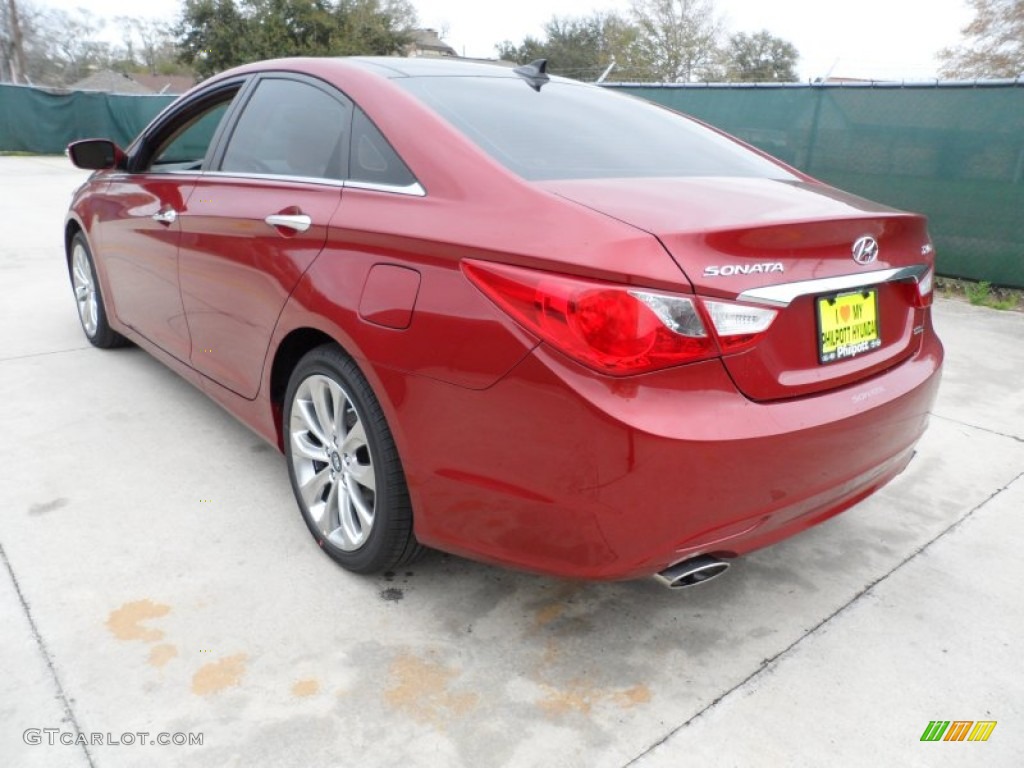2012 Sonata Limited 2.0T - Sparkling Ruby Red / Camel photo #5