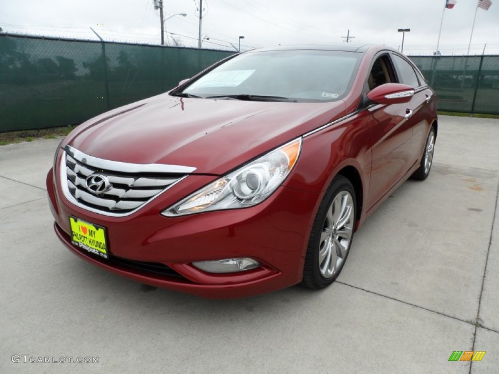 2012 Sonata Limited 2.0T - Sparkling Ruby Red / Camel photo #7