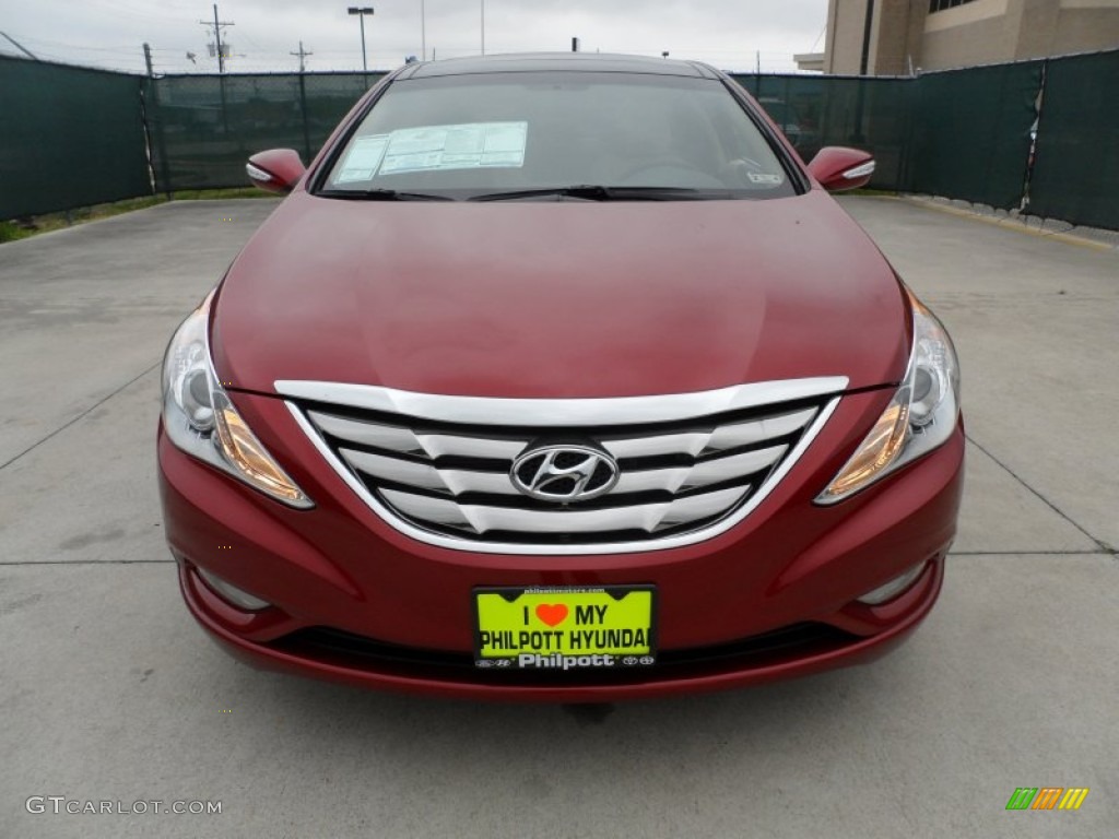 2012 Sonata Limited 2.0T - Sparkling Ruby Red / Camel photo #8