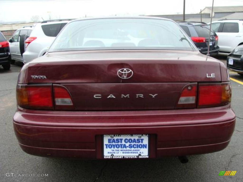 1996 Camry LE Sedan - Ruby Red Pearl / Gray photo #4