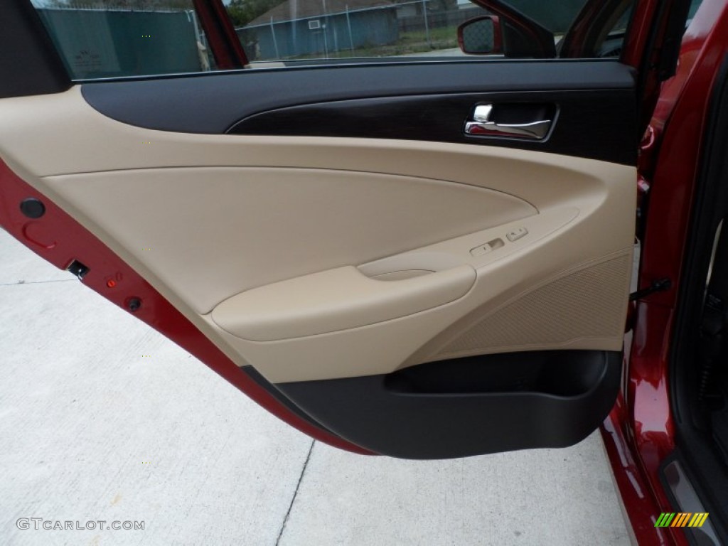 2012 Sonata Limited 2.0T - Sparkling Ruby Red / Camel photo #21