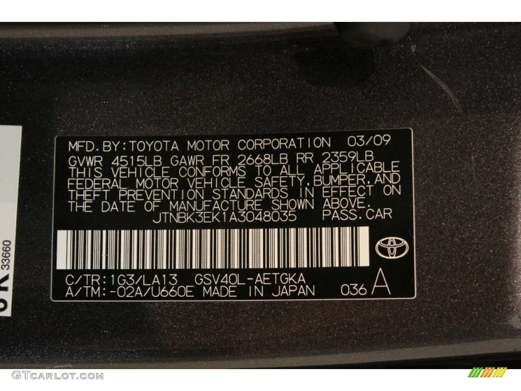 2010 Camry Color Code 1G3 for Magnetic Gray Metallic Photo #61285451