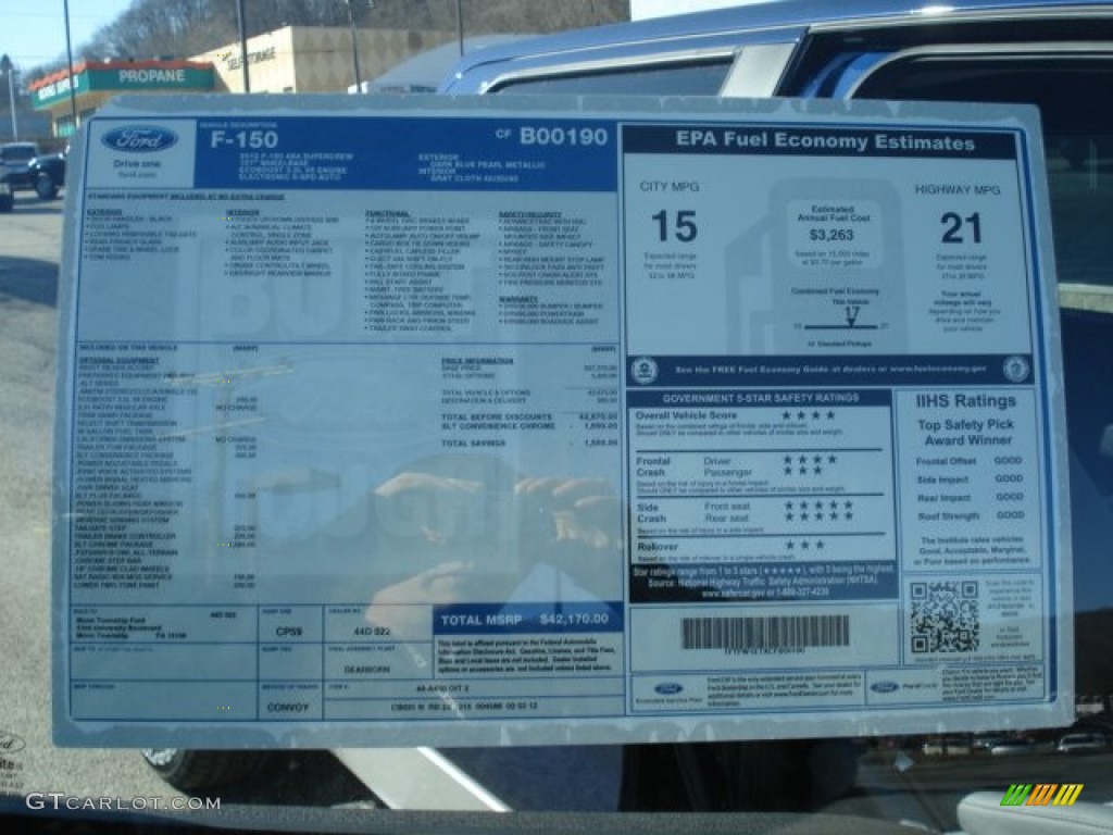 2012 Ford F150 XLT SuperCrew 4x4 Window Sticker Photo #61287347