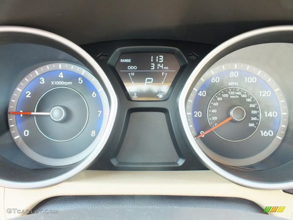 2012 Elantra Limited - Black Noir Pearl / Beige photo #14