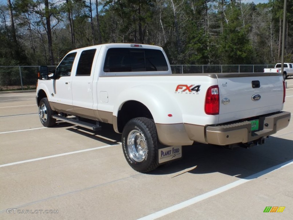 2012 F350 Super Duty King Ranch Crew Cab 4x4 Dually - White Platinum Metallic Tri-Coat / Chaparral Leather photo #5