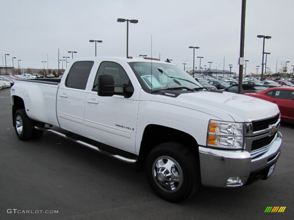 2009 Silverado 3500HD LTZ Crew Cab 4x4 Dually - Summit White / Dark Cashmere/Light Cashmere photo #1