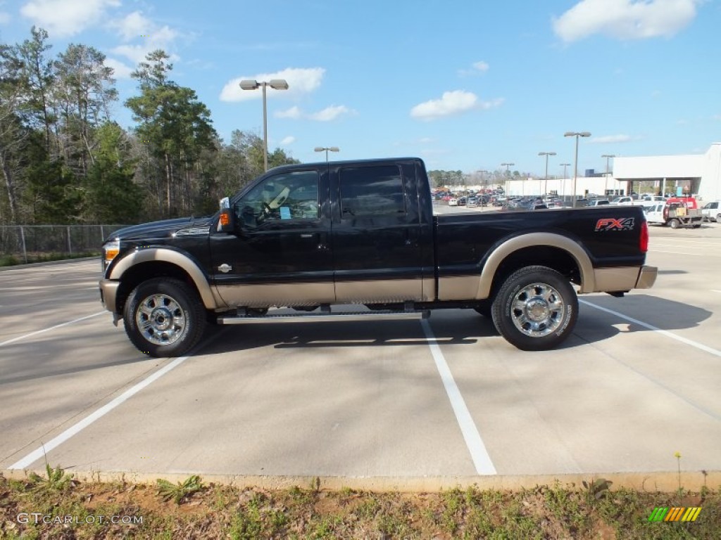 2012 F250 Super Duty King Ranch Crew Cab 4x4 - Tuxedo Black Metallic / Chaparral Leather photo #6