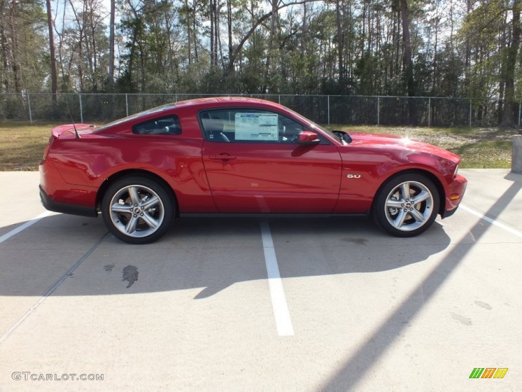 2012 Mustang GT Premium Coupe - Red Candy Metallic / Charcoal Black photo #2