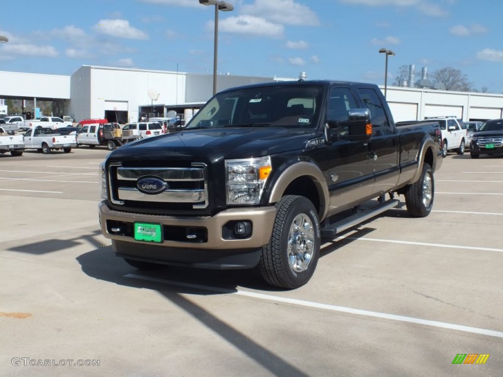 2012 F350 Super Duty King Ranch Crew Cab 4x4 - Tuxedo Black Metallic / Chaparral Leather photo #7