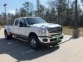 2012 White Platinum Metallic Tri-Coat Ford F350 Super Duty Lariat Crew Cab 4x4 Dually  photo #1