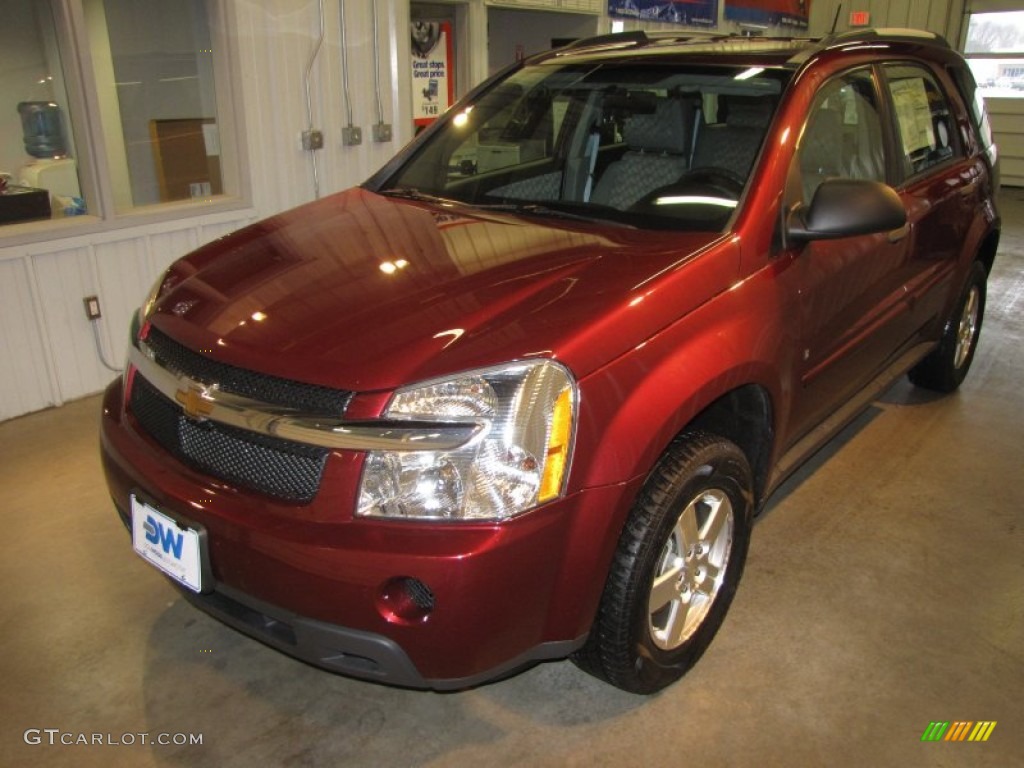 2007 Equinox LS AWD - Deep Ruby Metallic / Light Gray photo #2