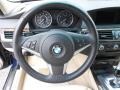 Cream Beige Dakota Leather 2008 BMW 5 Series 535i Sedan Steering Wheel