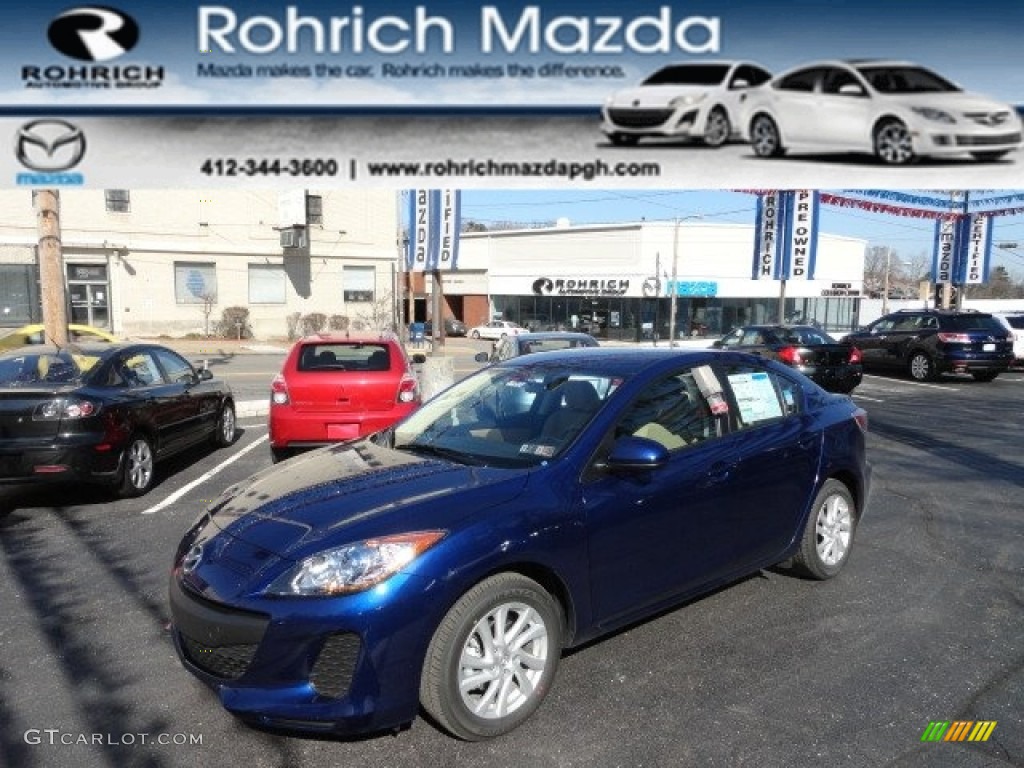 2012 MAZDA3 i Touring 4 Door - Indigo Lights Mica / Dune Beige photo #1