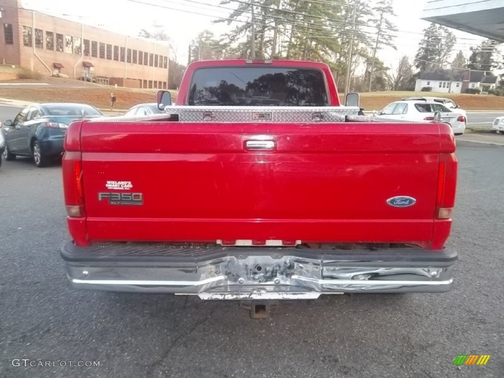 1997 F350 XLT Extended Cab Dually - Vermillion Red / Opal Grey photo #5