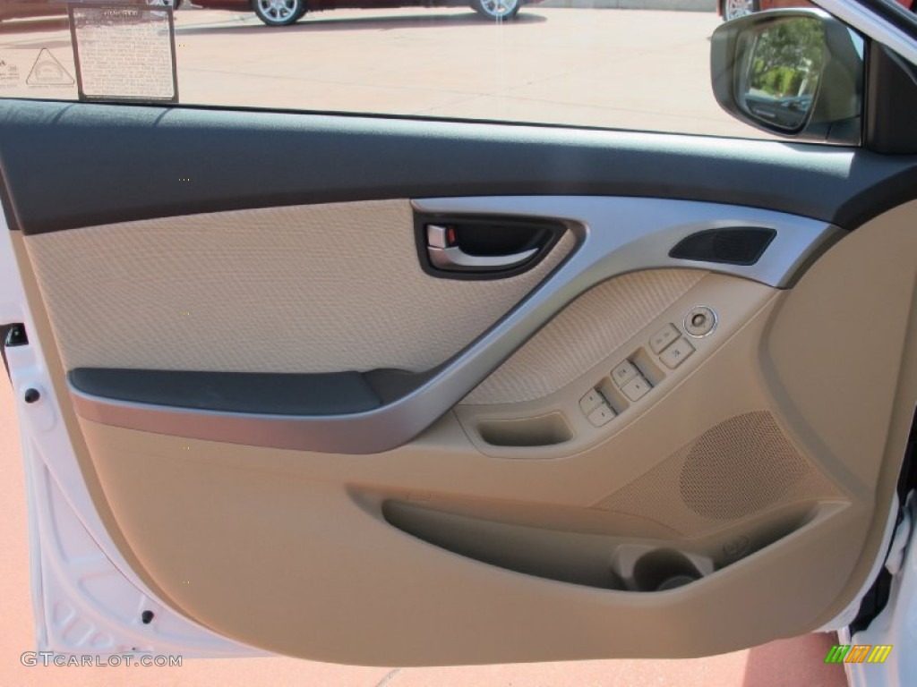 2012 Elantra GLS - Shimmering White / Beige photo #8