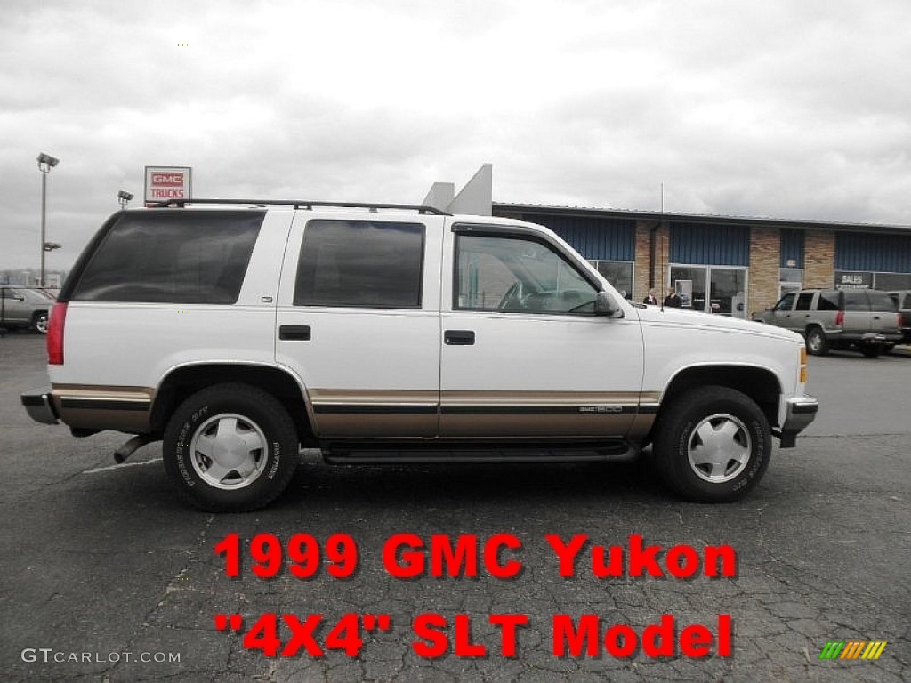1999 Yukon SLT 4x4 - Summit White / Gray photo #1
