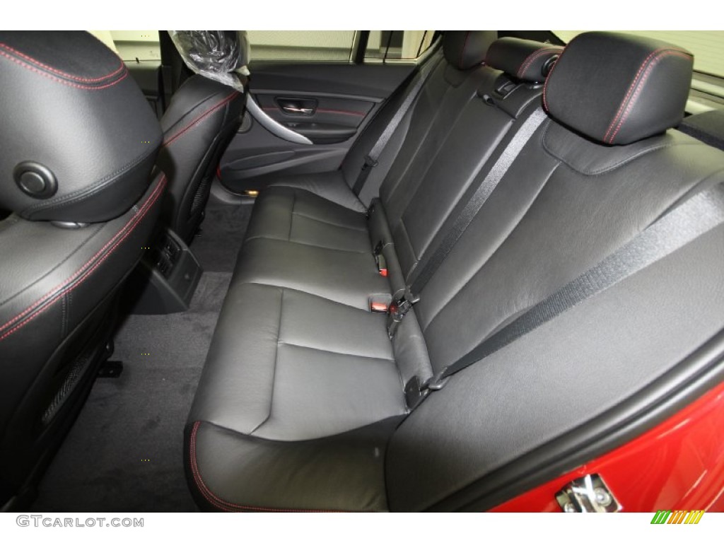 Black/Red Highlight Interior 2012 BMW 3 Series 335i Sedan Photo #61308637