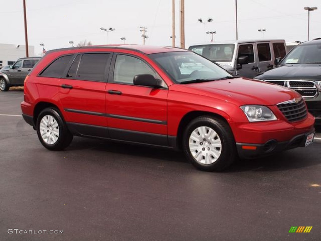 2006 Pacifica  - Inferno Red Crystal Pearl / Light Taupe photo #2