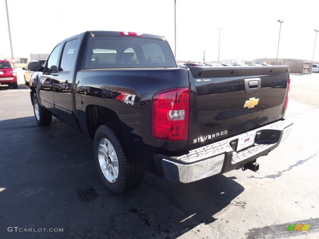 2012 Silverado 1500 LT Crew Cab 4x4 - Black / Light Cashmere/Dark Cashmere photo #7