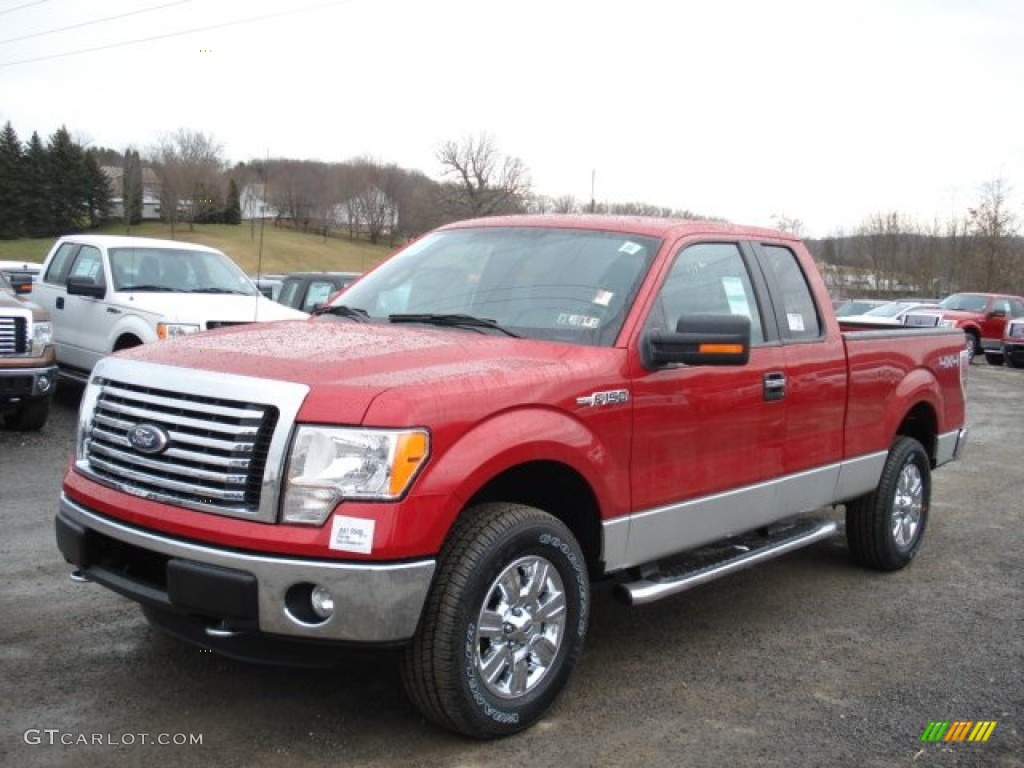 2012 F150 XLT SuperCab 4x4 - Red Candy Metallic / Steel Gray photo #4