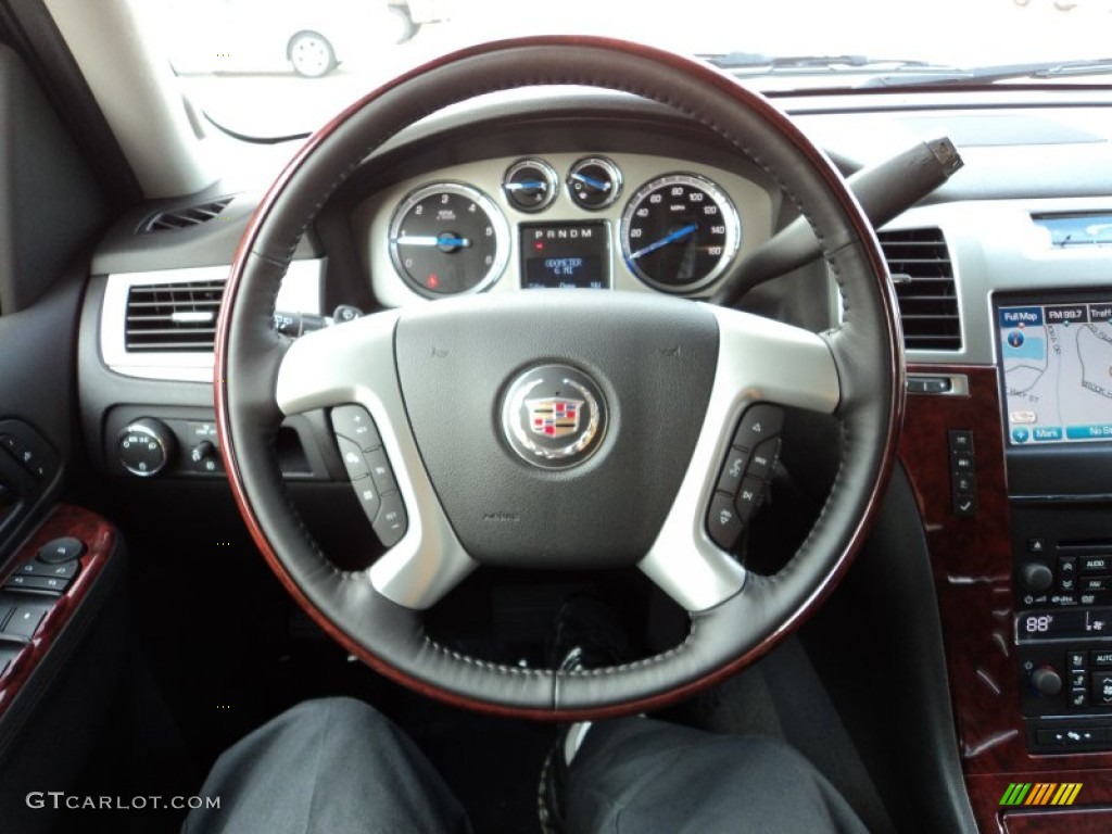 2012 Cadillac Escalade ESV Luxury Ebony/Ebony Steering Wheel Photo #61316423