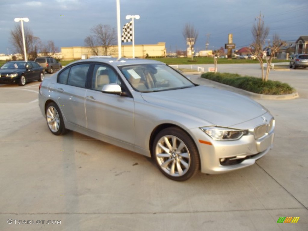 2012 3 Series 328i Sedan - Glacier Silver Metallic / Oyster/Dark Oyster photo #2