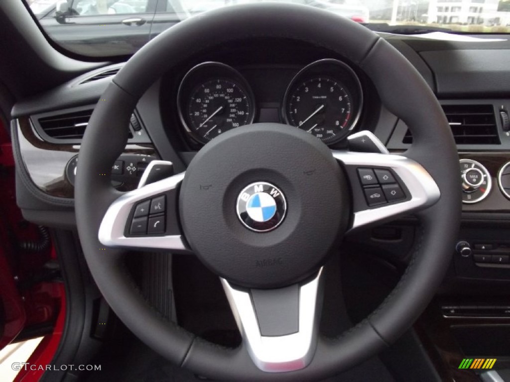 2012 BMW Z4 sDrive28i Black Steering Wheel Photo #61317614
