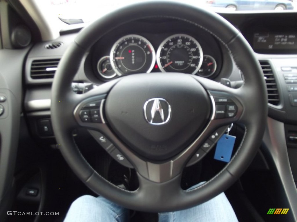 2012 Acura TSX Sedan Ebony Steering Wheel Photo #61320365