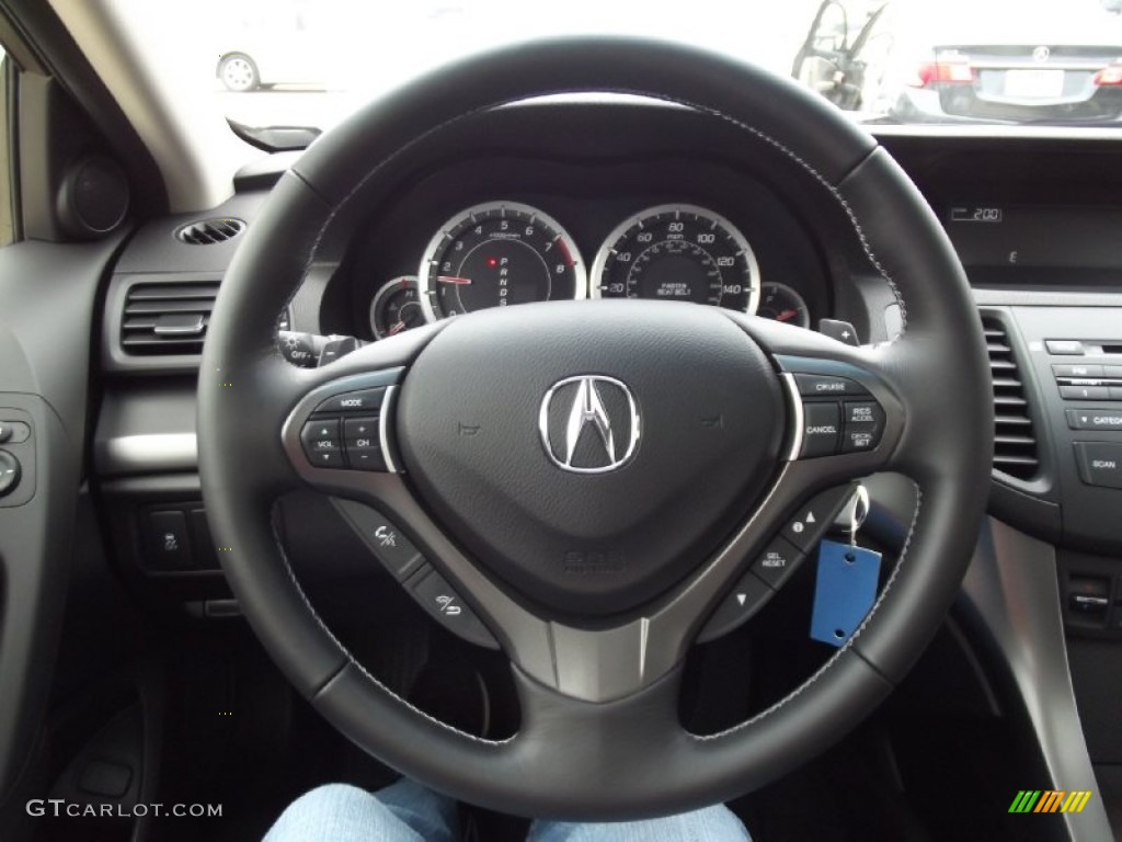 2012 Acura TSX Sport Wagon Ebony Steering Wheel Photo #61320464
