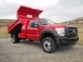 Vermillion Red 2012 Ford F550 Super Duty XL Regular Cab 4x4 Dump Truck Exterior