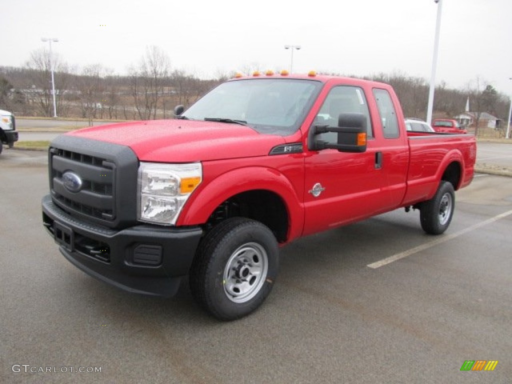 2012 F350 Super Duty XL SuperCab 4x4 - Vermillion Red / Steel photo #9