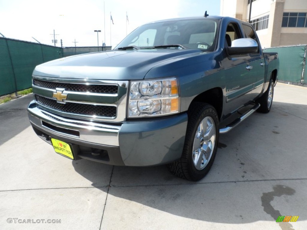 2009 Silverado 1500 LT Crew Cab - Blue Granite Metallic / Ebony photo #7