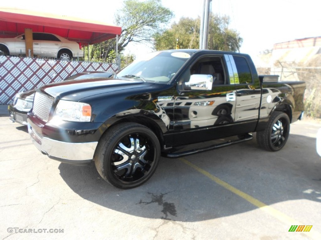 2005 F150 XLT SuperCab - Black / Medium Flint Grey photo #4