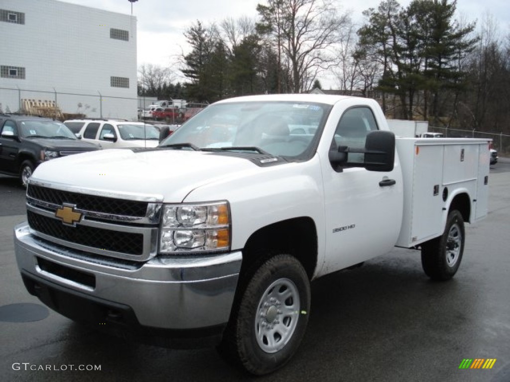 Summit White 2012 Chevrolet Silverado 3500HD WT Regular Cab 4x4 Commercial Exterior Photo #61333028