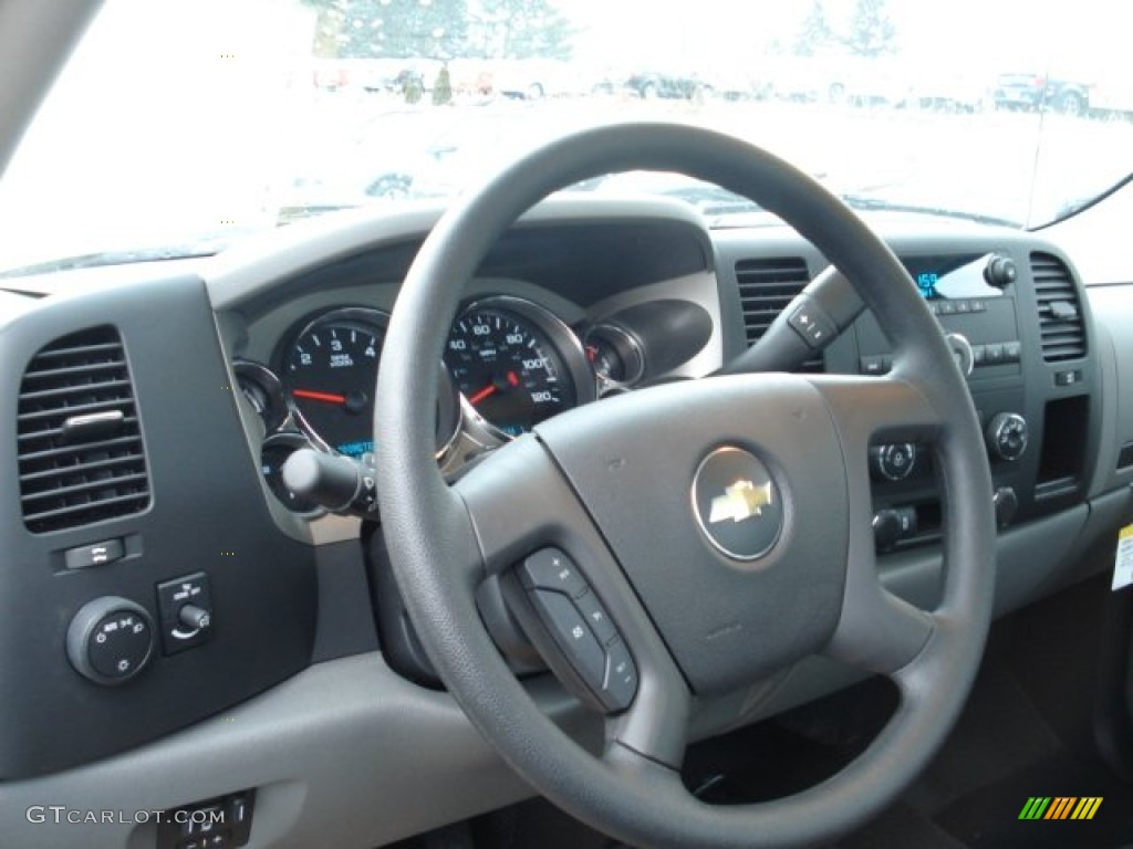 2012 Chevrolet Silverado 3500HD WT Regular Cab 4x4 Plow Truck Dark Titanium Steering Wheel Photo #61333634