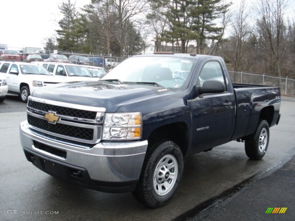 2012 Silverado 3500HD WT Regular Cab 4x4 - Imperial Blue Metallic / Dark Titanium photo #2