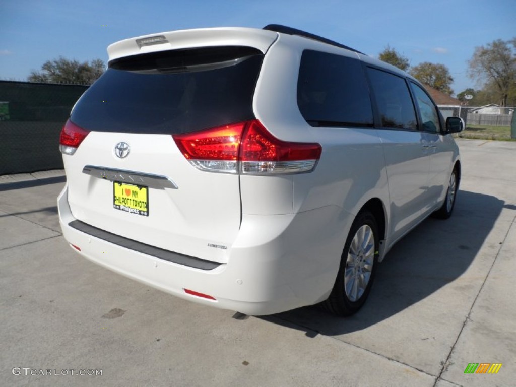 2012 Sienna Limited - Blizzard White Pearl / Light Gray photo #3