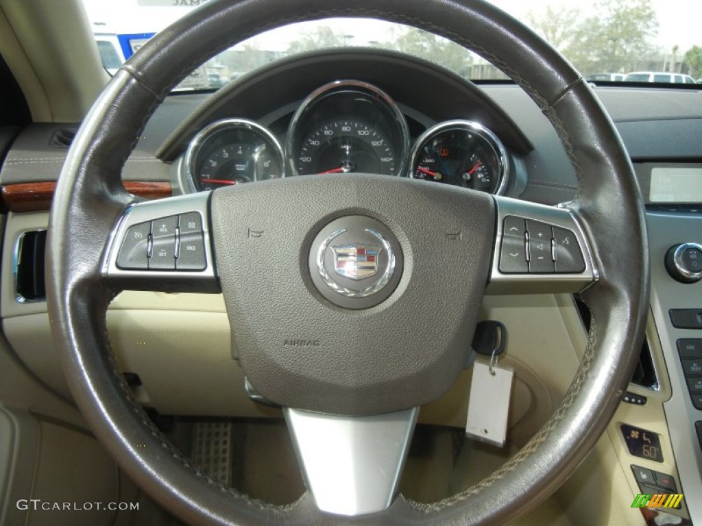 2008 Cadillac CTS Sedan Cashmere/Cocoa Steering Wheel Photo #61349159