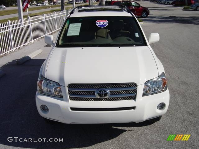 2006 Highlander Hybrid 4WD - Super White / Ivory Beige photo #8